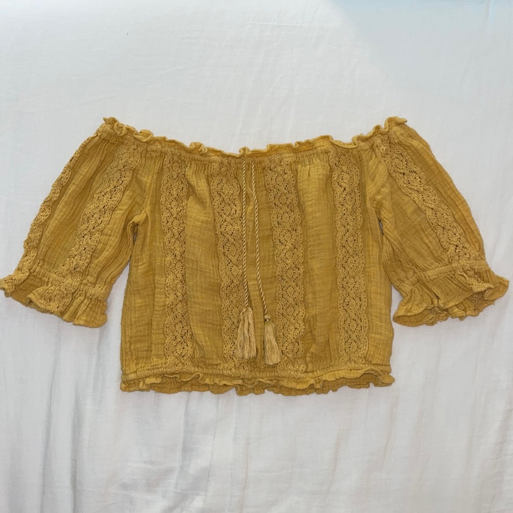 American Eagle Boho Strapless Blouse